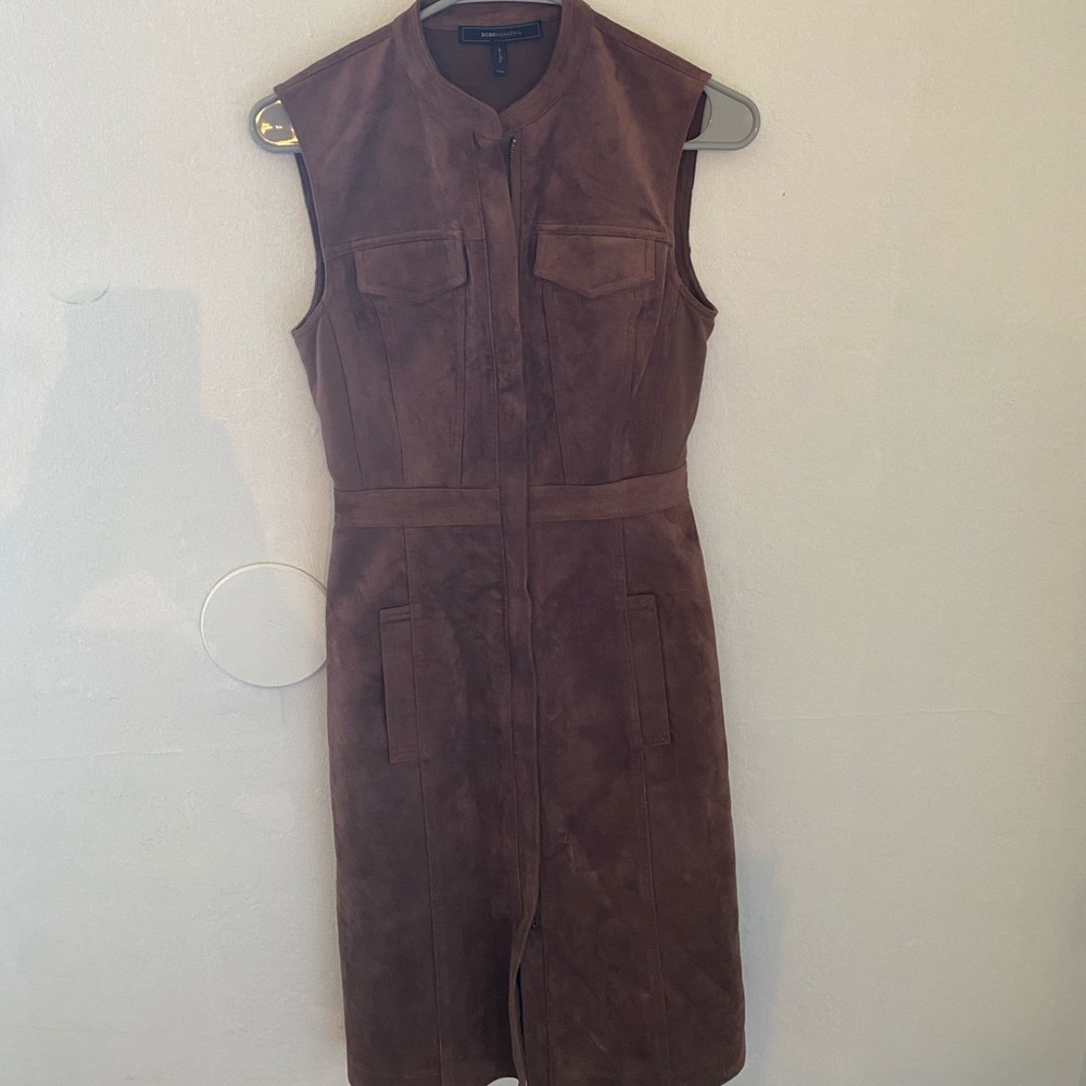 Long Suede Work Dress